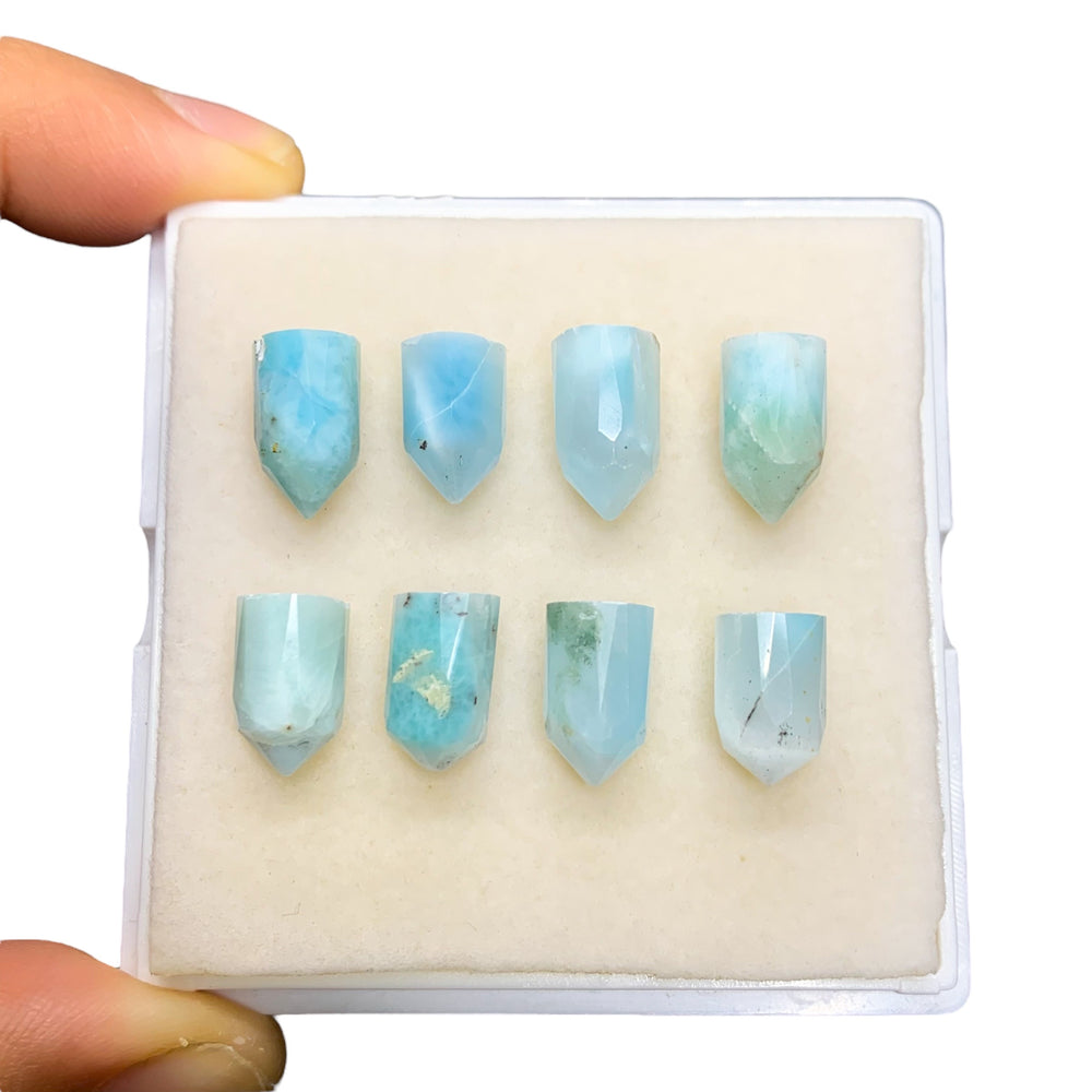 Punta Facetada Larimar Natural 10x7 mm a 12x7 mm