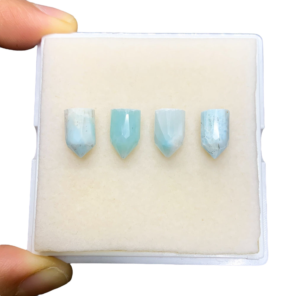 Punta Facetada Larimar Natural 10x7 mm a 12x7 mm