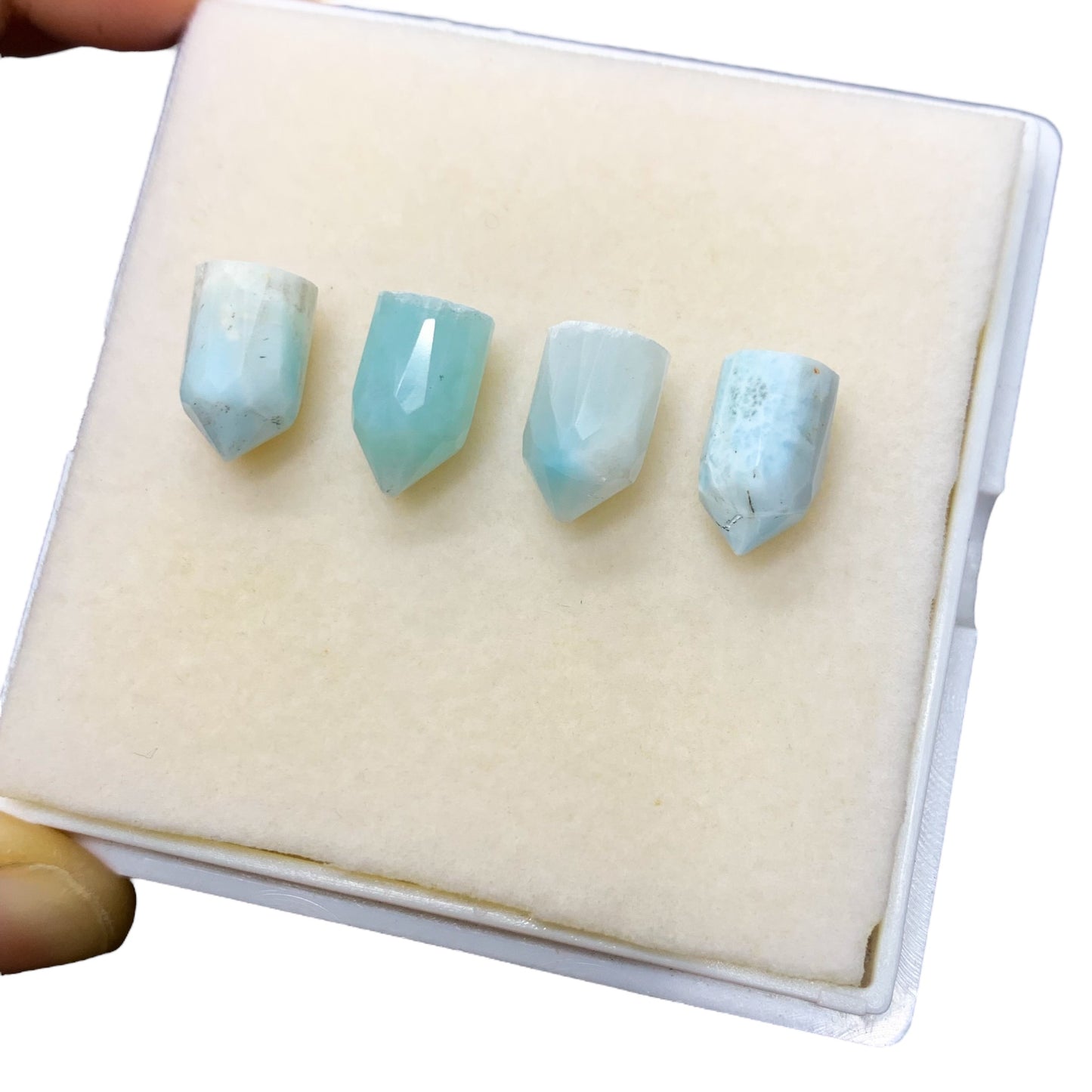 Punta Facetada Larimar Natural 10x7 mm a 12x7 mm