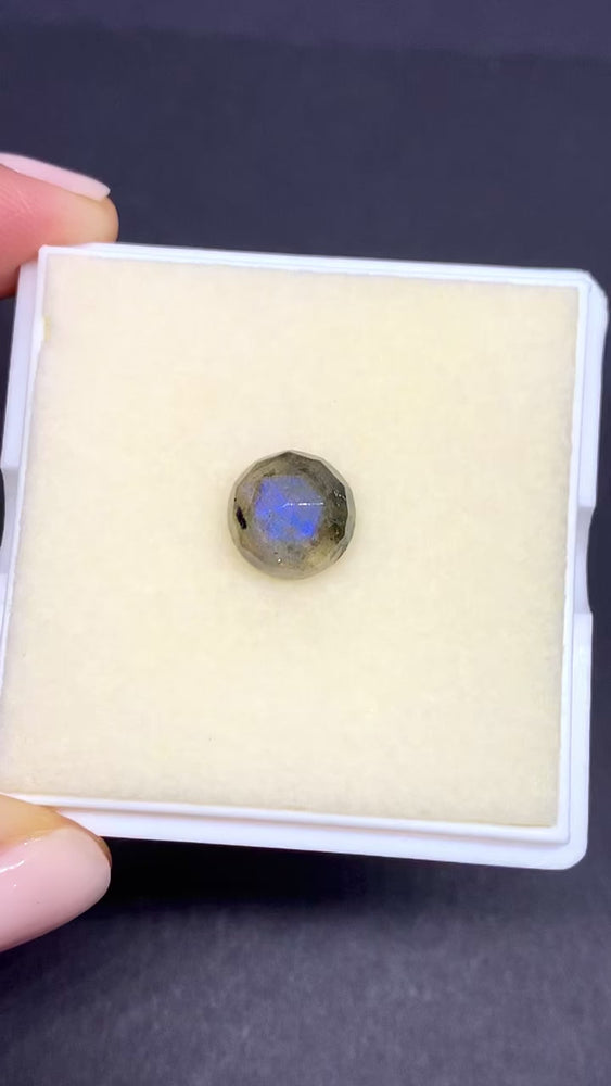 
                      
                        Cargar y reproducir video en el visor de la galería, Labradorita Azul Corte Rosa 10 mm
                      
                    